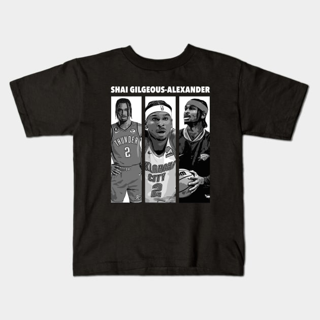 Shai Gilgeous-Alexander Basketball 2 Kids T-Shirt by Playful Creatives